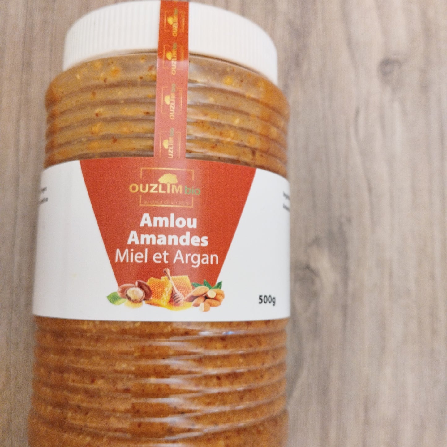 Amlou marocain artisanal 500g pâte tartiner amandes argan miel spécialité souss maroc
