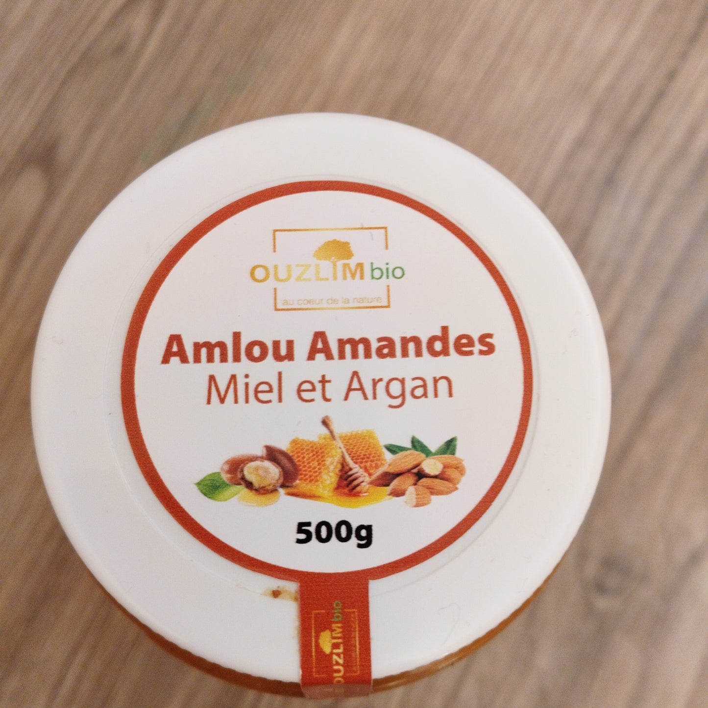 Amlou marocain artisanal 500g pâte tartiner amandes argan miel spécialité souss maroc