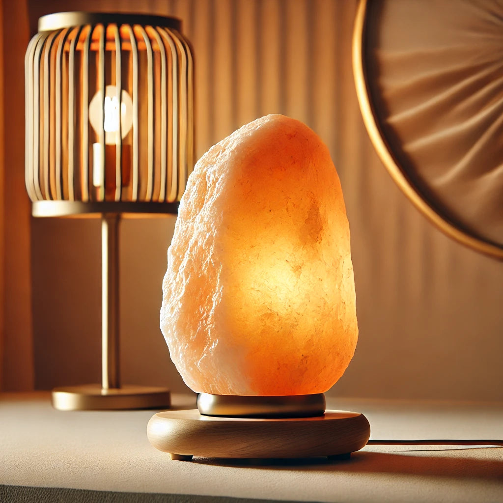 Lampe de sel rose de l'Himalaya 1 à 2 kg lumière orange apaisante Esoterra