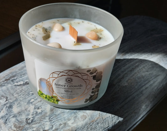 
Bougie parfumée croissance intérieure pierre de lune menthe 256g Green Tree intuition
